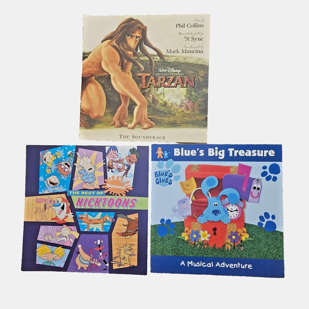 3 Kids 90s Classic Posters 12x12 Disney Tarzan, Blue's Clues Double Sided Viacom